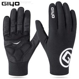 Five Fingers Gloves GIYO Winter Gloves Padded Fleece Cycling Motorcycle MTB Bike Gloves Bicycle Full Finger Touch Screen Gloves Water Resistant L230804