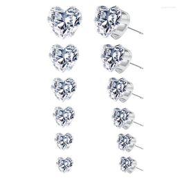 Dangle Earrings WWLB Brands 6 Pcs/set White Cubic Zirconia For Women Classic Silver Colour Triangle/square/Heart Earring Set Accessories