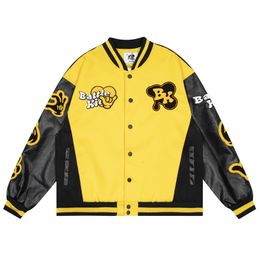 Mens Jackets Hip Hop Baseball Jacket Men Anime Catroon Embroidery Japanese Streetwear College Varsity Harajuku Bomber Fashion Biker Coat 230804