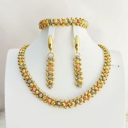 Wedding Jewelry Sets Dubai Colorful Necklace Earrings Bracelet Set Indian Luxury Fashion Style Dinner Party Daily Clothing Accessorie 230804
