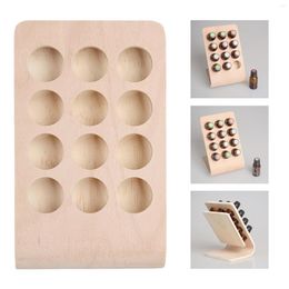 Storage Bottles 12 Holes 15ML Wood Essential Oil Display Stand Rack For Massage SPA