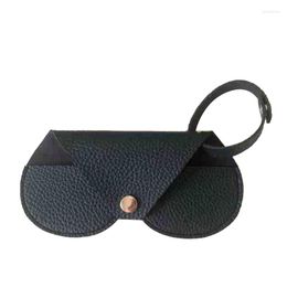 Storage Bags Portable Retro Handmade PU Leathers Eyewear Glasses Bag With Lanyard Hanging Sunglasses Case Simple Box