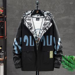 Men's Jackets Plus Size Hooded 8XL Spring Autumn Workwear Casual Loose Large Tops Men Patchwork White 7XL 6XL