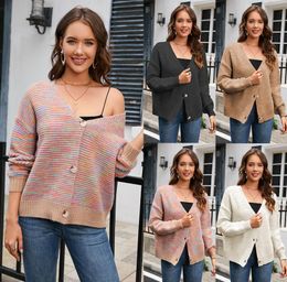 Women's Sweaters 2023 Autumn and Winter New Women's Fashion Short Knitted Cardigan Loose Single breasted Women's Sweater Coat Women