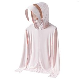 Men's Hoodies And Women's Thin Sun Cool Finger Holes UPF50 Sunscreen Detachable Brim Light Juniors Cardigan