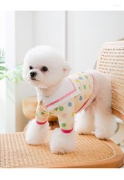 Dog Apparel Spring And Summer Puppy Navy Collar Polka Dot Print Shirt Cat Teddy Small Medium-sized Bipedal Coat Pet Clothes