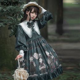 Casual Dresses 2023 Lolita Dress Elegant Kawaii Animal Printing Vintage Party Gothic Japanese Harajuku Cosplay Robe Vestido