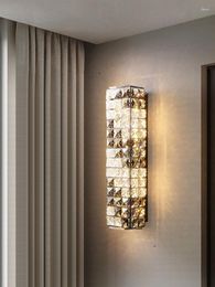 Wall Lamp Crystal Lamps For Living Room Hall Corridor Indoor Home Creative Modern Decor Rectangle LED Sconce Lighting Fixture