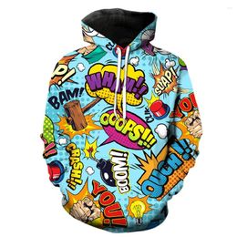 Men's Hoodies Man Clothing Cartoon Anime Hazard Warning Super Cool Bomb BOOM Hoodie Style Harajuku Unisex Oversized