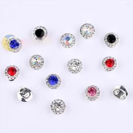 Nail Art Decorations 10Pcs Round Spinning Crystal Charm 9 9mm Silver Plated Spin Rhinestone Glitter Decor 3D Gems Jewelry For Nails#JE