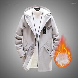 Men's Jackets 2023 Mens And Coats Fleece Winter Slim Fit Casual Hooded Streetwear Windbreaker Outwear