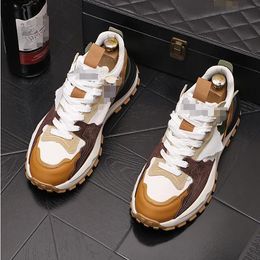 New Colour matching retro casual shoes, platform shoes for men and women with the same trend lace-up shoes.