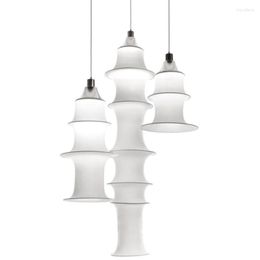 Pendant Lamps White Fabric Lights Modern Chinese Nordic Living Room Restaurant Tea Study Japanese Hanging Lighting