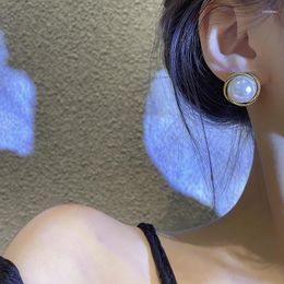 Stud Earrings U-Magical Korean Round Asymmetry Baroque Imitation Pearl Dangle Earings For Women Exquisite Oversize Metal Jewellery