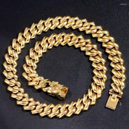 Chains Punk Hiphop 14MM Curb Cuban Link Chain Necklace Men Women Metal Rhombus Chunky Fashion Jewelry Wholesale