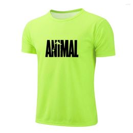 Мужские футболки с рубашкой круглой шеи высококачественная летняя спортивная тренировка фитнеса с коротким рукавом быстро сушка дышащие
