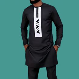 Mens Tracksuits Kaftan Man Outfits Set Top Pants Long Sleeve T Shirt Trouser 2pcs Male Suits Cothing Traditional Casual Ethnic Style Wedding 230804