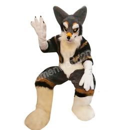 Mid-length Fur Husky Fox Mascot Costumes Party Novel Animals Fancy Dress Anime Character Carnival Halloween Xmas Parade Suits