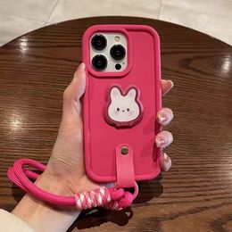 Stylish cartoon custom Bunny leather letterstone iPhone 14 13 12 11 Pro max 14plus 7 8 plus X XR XS xsmax hardshell leather case