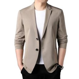 Men's Suits Blazers Ehioe Men's Suit Jacket Summer Ultra-Thin Breathable High Elastic Lightweight Ice Silk Sun Protection Casual Suit Jacket 230804