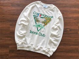 New Tennis Club Casablanca Sweatshirts Men Women Top Quality Terry Crewneck Casa Hoodie y2k T230806