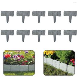 Garden Decorations Lawn Edging 10pcs Plastic Flexible Stone Look Flower Bed Fence Decorative 25 23cm Outdoor Parts