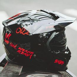 Motorcycle Helmets ORZ DOT Helmet Personality Combination Full Face Locomotive Half The Latest Modular Retro Capacete