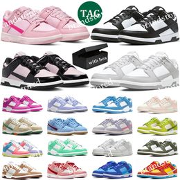 Designer Sneakers Men Shoes Panda Black Pink UNC Grey Fog Team Green Syracuse Sail Trainers Medium Olive Green Skateboard Sneaker Casual Women Sneakers