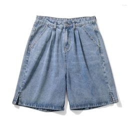 Men's Shorts Korean Style Summer Blue Baggy Short Jeans 2023 Streetwear Wide Leg Denim Black Male Brand