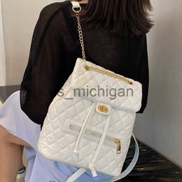 Backpack Female Backpacks Ladies Bagpack School Bags for Girls Diamond Lattice Back Pack Chains Shoulder Bag Sac Fashion Casual Daypack J230806