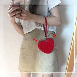 Storage Bags Mini Coin Purses Red Heart Shaped Wallet Fashion Women Money Purse Long Wristlet Bag Case Ladies Shopping Clutch Pouch Leather