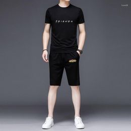 Men's Tracksuits Central Perk Coffee Friends Cotton T Shirt Short Set Boys Male Casual Sleeve Tops Pants Suits Streetwear Tshirts