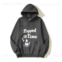 Men's Hoodies Sweatshirts Trapped in Time Foam Broken Fleece Sweatshirts Unisex Hip Hop Stranger Things Oversized Pullover Hoodies Loose Men Hooded Hoody T230921