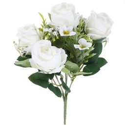 Decorative Flowers Artificial Rose Bouquet Simulation Dining Table Wedding Decorations Floral Faux Centerpieces Tables