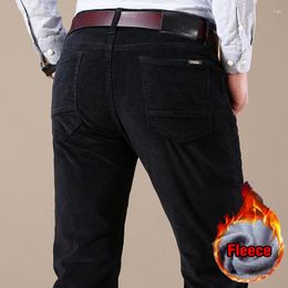 Men's Pants 4 Colors Warm Winter Velvet Corduroy Casual Classic Business Fleece Thickened Trousers Male Brand Clothing