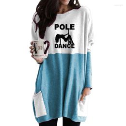 Women's Hoodies Pole Dance Girl Letter Print Pocket Long For Female Femmes Lover Gift Women Spring Autumn Sleeve Sweatshirts