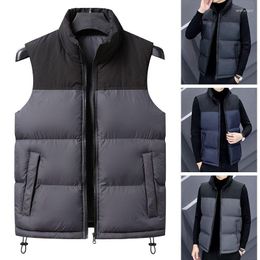 Men's Vests Vest Jacket Warm Sleeveless Jackets Winter Waterproof Zipper Coat Autumn Stand-up Collar Casual Waistcoat Male Clothing B40
