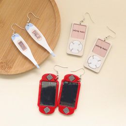 Dangle Earrings 2023 Funny Simulation MP3 Gaming Machine For Women Fashion Cute Thermometer Gamepad Acrylic Party Gift Jewellery