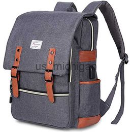 Backpack Vintage Laptop Backpack Suitable for Women Men Stylish Leisure School Bag with USB Charging Port Suitable for 156 Inch Laptop J230806