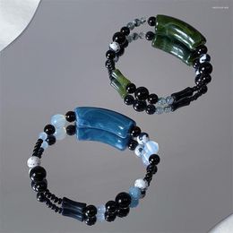 Charm Bracelets Retro Chinese Style Handmade Craft String Bracelet Women Hand Rope Jade Beaded Chain