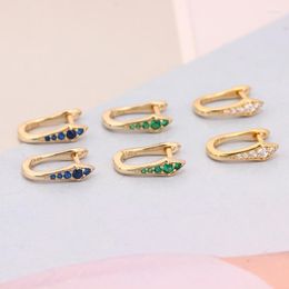 Hoop Earrings Coloured Zircon INS U Shaped Snake Hoops Pendiente Piercing Clips Ear Buckle For Women Party Gothic Jewellery