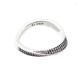 Cluster Rings CKK 925 Sterling Silver Elegant Waves Ring For Women Original Jewellery Making Fashion Anniversary Gift