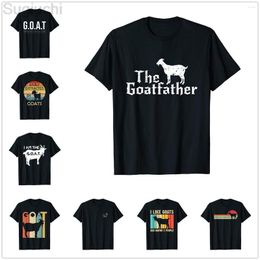 Men's T Shirts Cotton The Goatfather Goat Lover Animal Funny T-Shirt Graphic Harajuku Fashion Tee Shirt XS-5XL