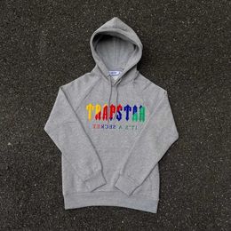 2023ss Oversized Hoodie Men Woman Rainbow Letter Towel Embroidery Pullover High Quality Hooded Sweatshirts Streetwear T230806
