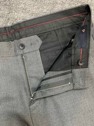 PAA Designer luxury Men's dress pants Khaki Business Pants Casual pants Fashion brand solid Colour leggings Black Grey