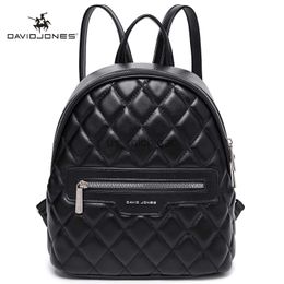 Backpack David Jones Women's Backpacks PU Leather Backpack for Women Fashion Female Shoulder Bag 2023 Trend Luxury Female Ladies Handbags J230806