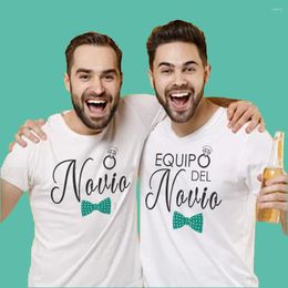 Men's T Shirts Team Groom Spanish Print Shirt Bachelorette Party T-shirt Graphic Tee Husband Wedding Groomsman Clothes Male Tops