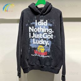 Autumn Winter High Quality Cotton Oversized Hoodie Men Women 1 1 Vintage Washed Black VTM Sweatshirts Lucky Pullovers T230806