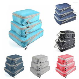 Storage Bags Travel Bag Luggage Organizer Compressible Pack Pouch Cubes Foldable Waterproof Suitcase Set Portable Nylon Handbag