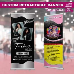 Banner Flags Custom Roll Up Trade Show Banner Retractable Custom Pop Up Shop Personalize Roll Up Backdrop With Name Text 230804